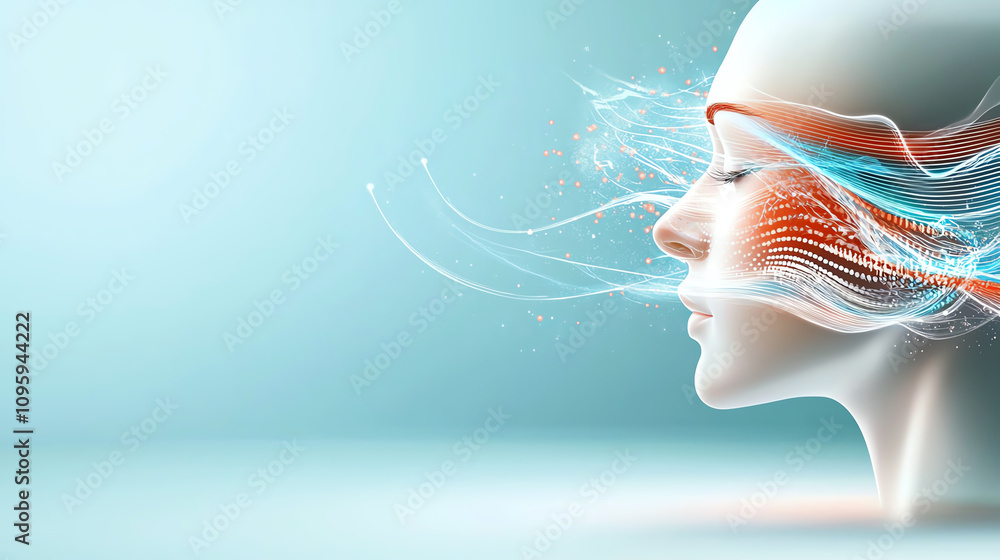 Poster exploring the resonance of sound a digital art representation of voice and emotion in a modern envir