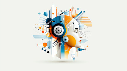 Obraz premium Exploring the resonance of sound voices of creativity in an artistic environment digital art abstract perspective