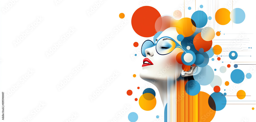 Poster resonant voices of sound and color digital art creative studio abstract environment close-up viewpoi