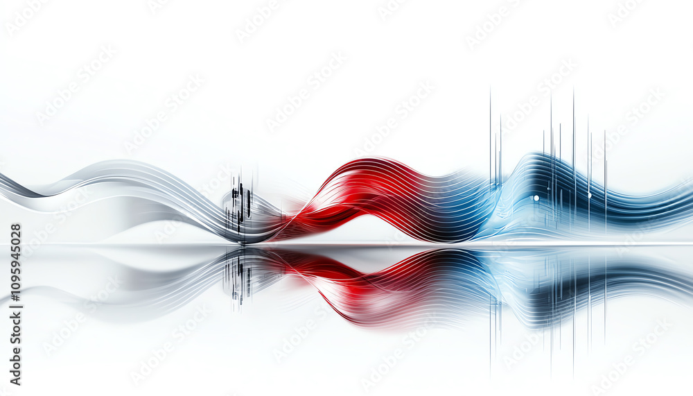 Poster dynamic sound waves resonance and voice visualization in a digital space abstract art smooth flow co