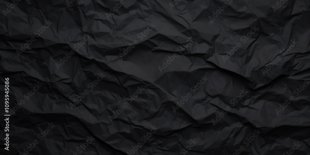 Poster crumpled black paper texture background for creative design and artistic projects, perfect for vario
