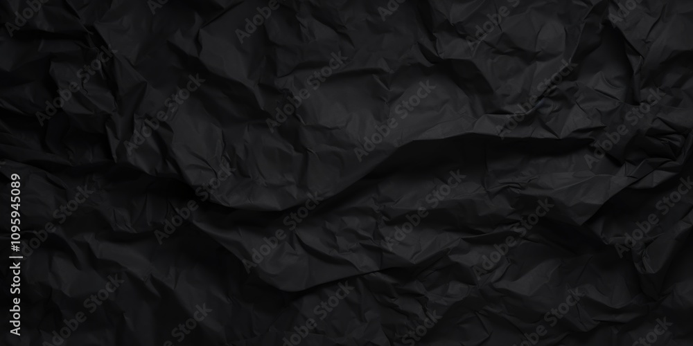Poster crumpled black paper texture with intricate details showing depth and variation in shades ideal for 