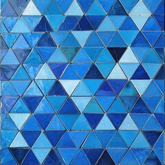 Minimal mosaic triangles in blue geometric background