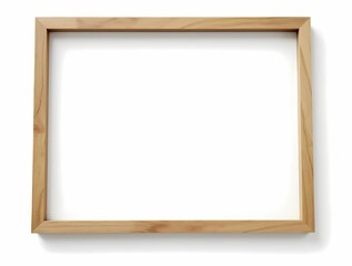 Wooden frame on white background