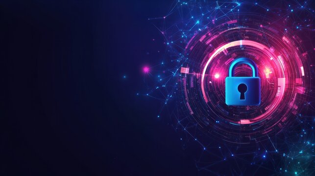 cyber security concept and internet privacy data protection Modern showing padlock protecting business and financial data to protect personal information on digital devices, data governance
