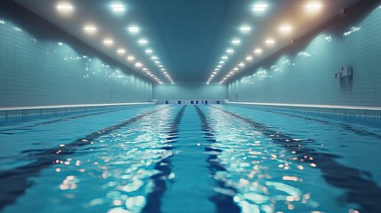 Obraz premium Indoor Swimming Pool Lane View Aquatic Center