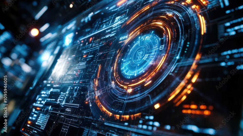 Poster cyber security data protection business technology privacy concept. icon security on the virtual dis