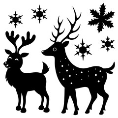 Christmas Winter Creatures with white background	
