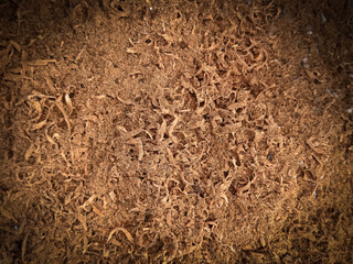 coarse and fine saw dust from palm tree trunk