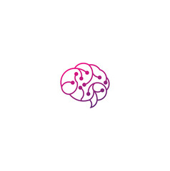brain connection logo vector icon. digital brain