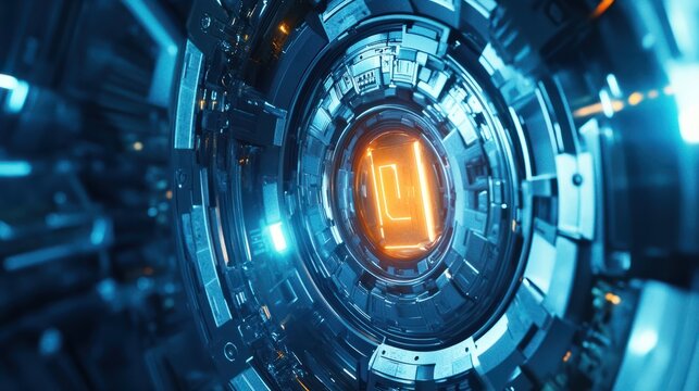 cybersecurity concept, user privacy security and encryption, secure internet access Future technology and cybernetics, screen padlock.