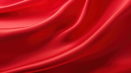Obraz premium Vibrant Abstract Red Fabric Texture Displaying Soft and Flowing Drapery with Elegant Curves and Depth for Background or Design Use