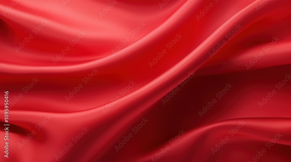 Poster abstract red fabric waves smooth texture background for elegant and luxurious design in various appl