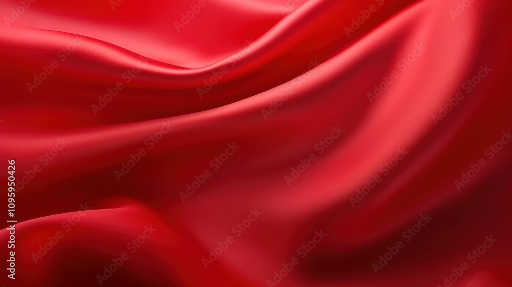 Poster abstract red fabric texture with soft waves and smooth flowing patterns for background or design use