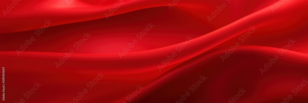 Poster abstract red fabric waves flowing smoothly, creating soft textures and vibrant patterns perfect for 