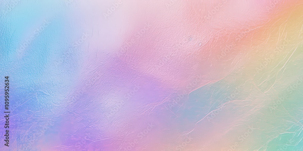 Poster iridescent rainbow hued background with soft pastel tones and subtle texture for creative and artist