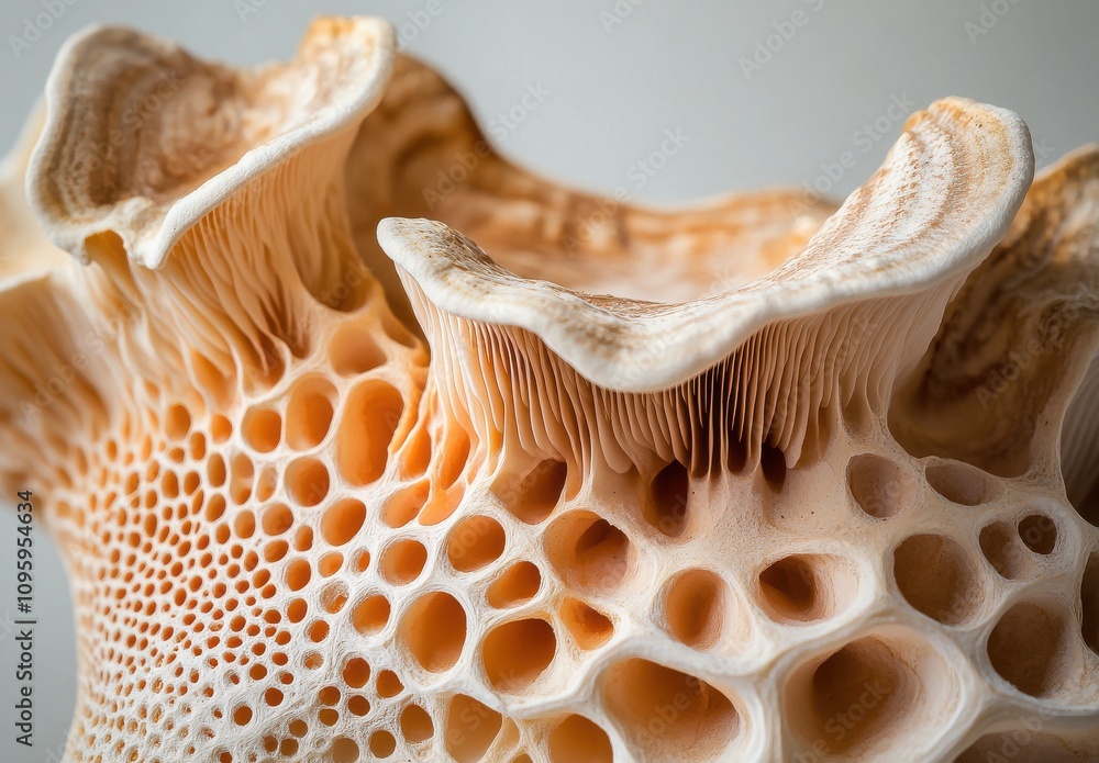 Poster detailed close-up of intricate natural coral structure showcasing unique patterns and textures of ma
