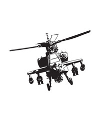 Military style apache ah-64 attack helicopter. Victor art illustration