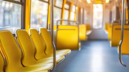 Fototapeta premium Bright and Modern Train Carriage Interior Design