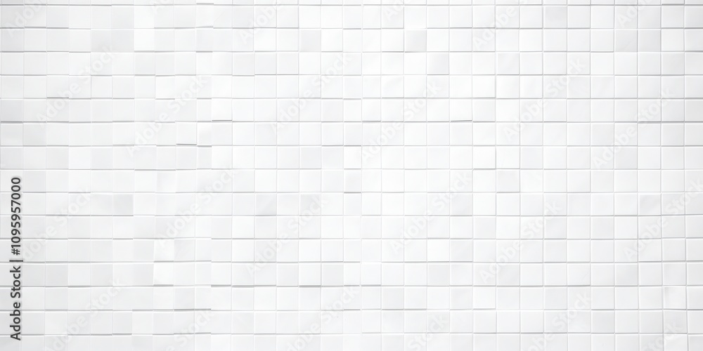 Poster Abstract White Ceramic Mosaic Pattern with Subtle Texture Perfect for Modern Design and Background Applications