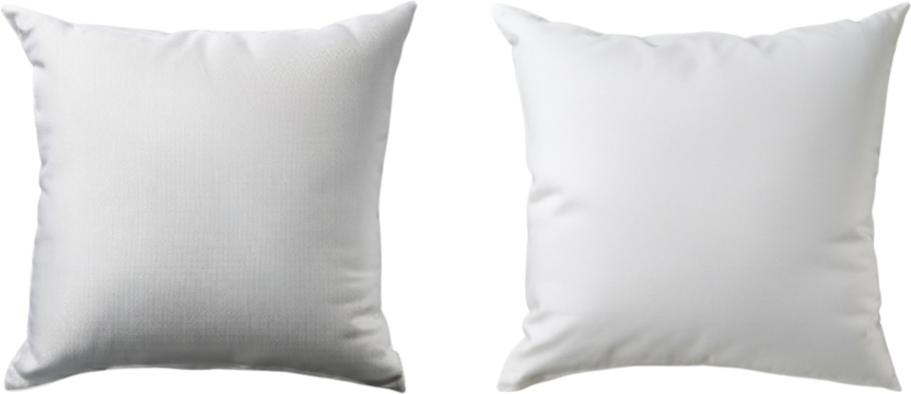 Two Blank White Square Pillows Home Decor Mockup
