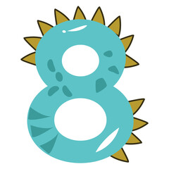 Dinosaur Number Clipart Design