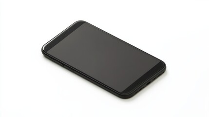 A smartphone with a matte finish, blank display, isolated on white background for an app showcase