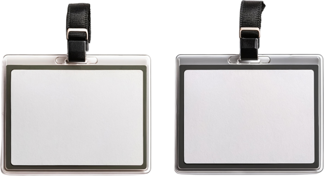 Blank ID Badge Holders Lanyard Name Tag Corporate Identity Two Colors