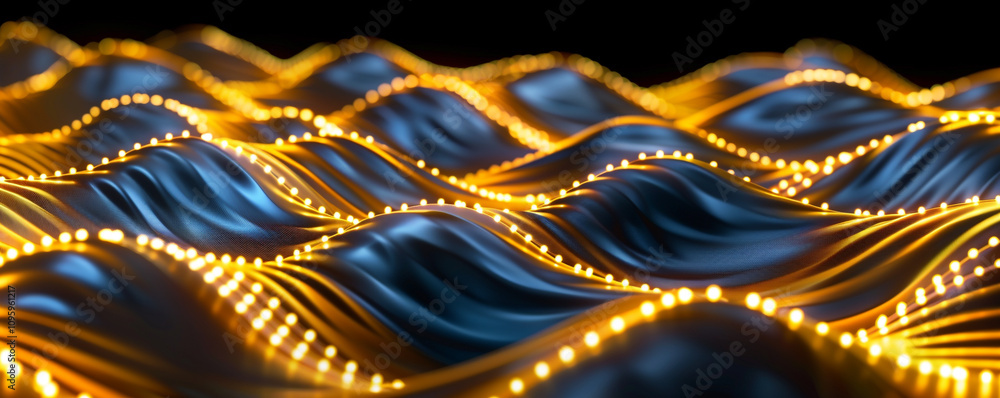 Poster abstract yellow lines creating a rhythmic pattern