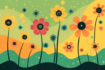 Groovy Vintage Floral Art