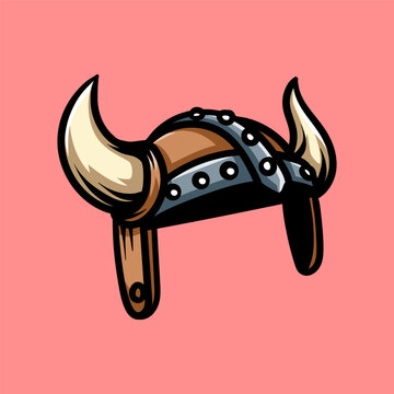 recommend clip art: viking helmet colored isolated drawing line art style sketch classic vintage design illustration