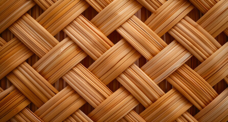 Close-up of a Wicker Basket Texture Background