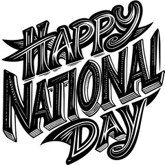 Fototapeta premium Happy National Day illustrations vector art isolated white background