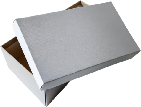 Empty White Gift Box Lid Open Packaging Blank Storage Present