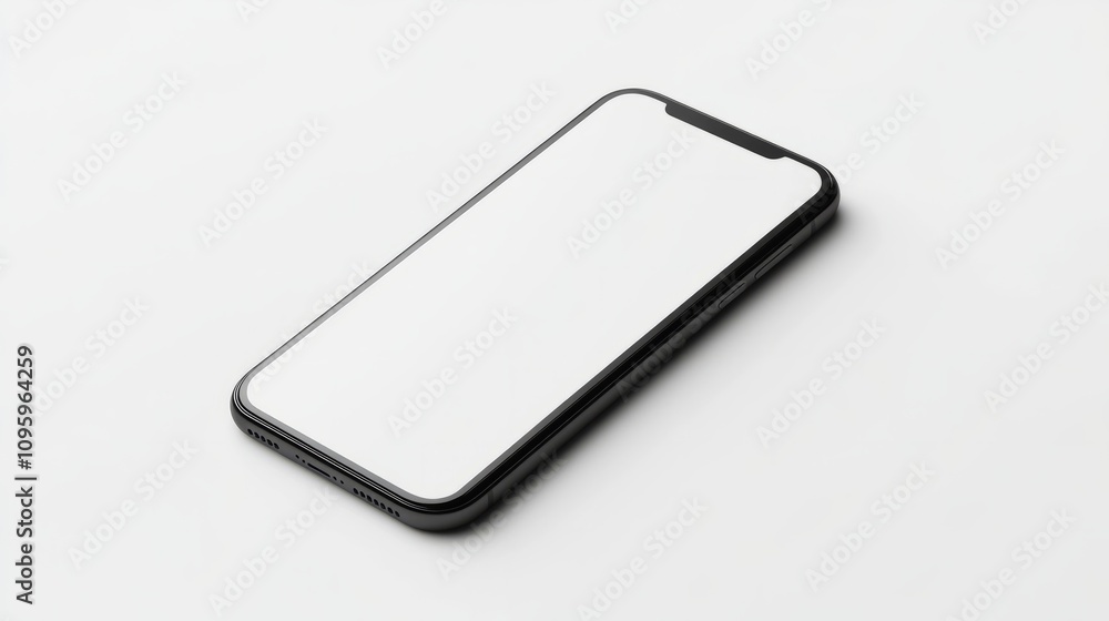 Aufkleber realistic smartphone mockup with a flat display, placed on a white background for mobile app showcas
