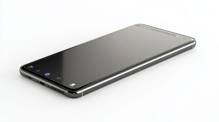 Realistic smartphone mockup with thin bezels, isolated on a white background, ready for a clean UI display