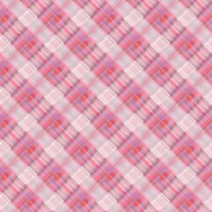 Playful hearts on a pastel grid background.