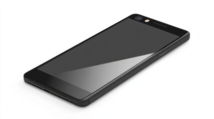 Vector smartphone in charcoal black, displayed on a white background, blank screen for UX presentation 
