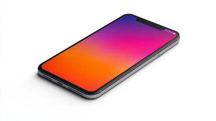 Vector smartphone mockup with a notch, isolated on a white background, perfect for displaying mobile interfaces