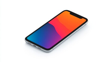 Vector smartphone mockup with a notch, isolated on a white background, perfect for displaying mobile interfaces
