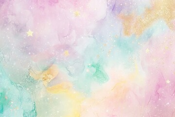 Whimsical watercolor galaxy background soft pastel wallpaper