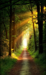 Obraz premium sunset in the forest