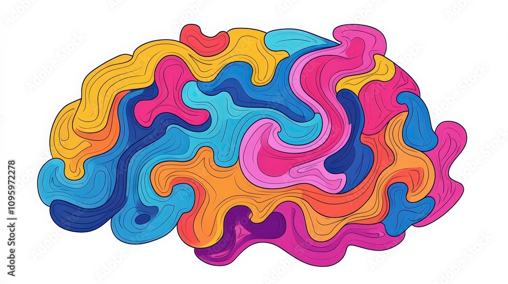 Aufkleber vibrant abstract waves in bold colors representing creativity and imagination with swirling patterns