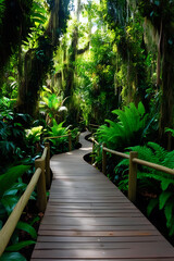 wooden bridge in the forest