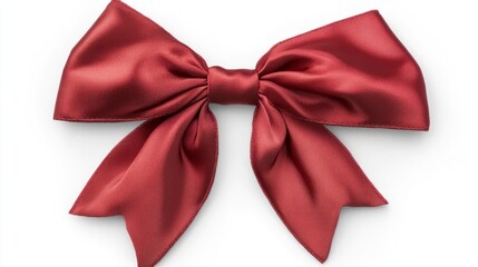 Red bow isolated on white