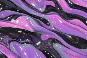 Futuristic Black and Purple Marbleized Pattern with Cosmic Effect