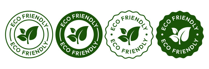 Set of eco friendly icons. Ecologic food stamps. Organic natural food labels.