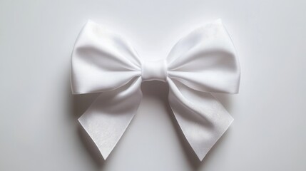 White ribbon bow isolated on white