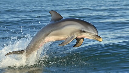 Striped Dolphin Leaping Gracefully Over Ocean Waves