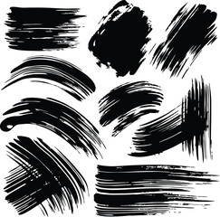 Brush strokes text boxes Vector paintbrush set